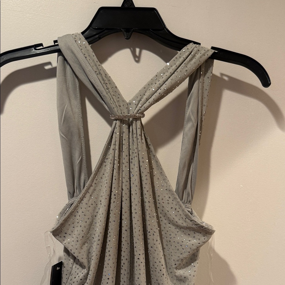 Elegant Gray Sleeveless Dress